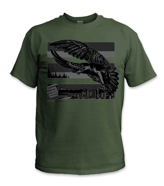 Seattle Reborn Stealth Safety Stripe Tee - Gray/Reflective/Military Green
