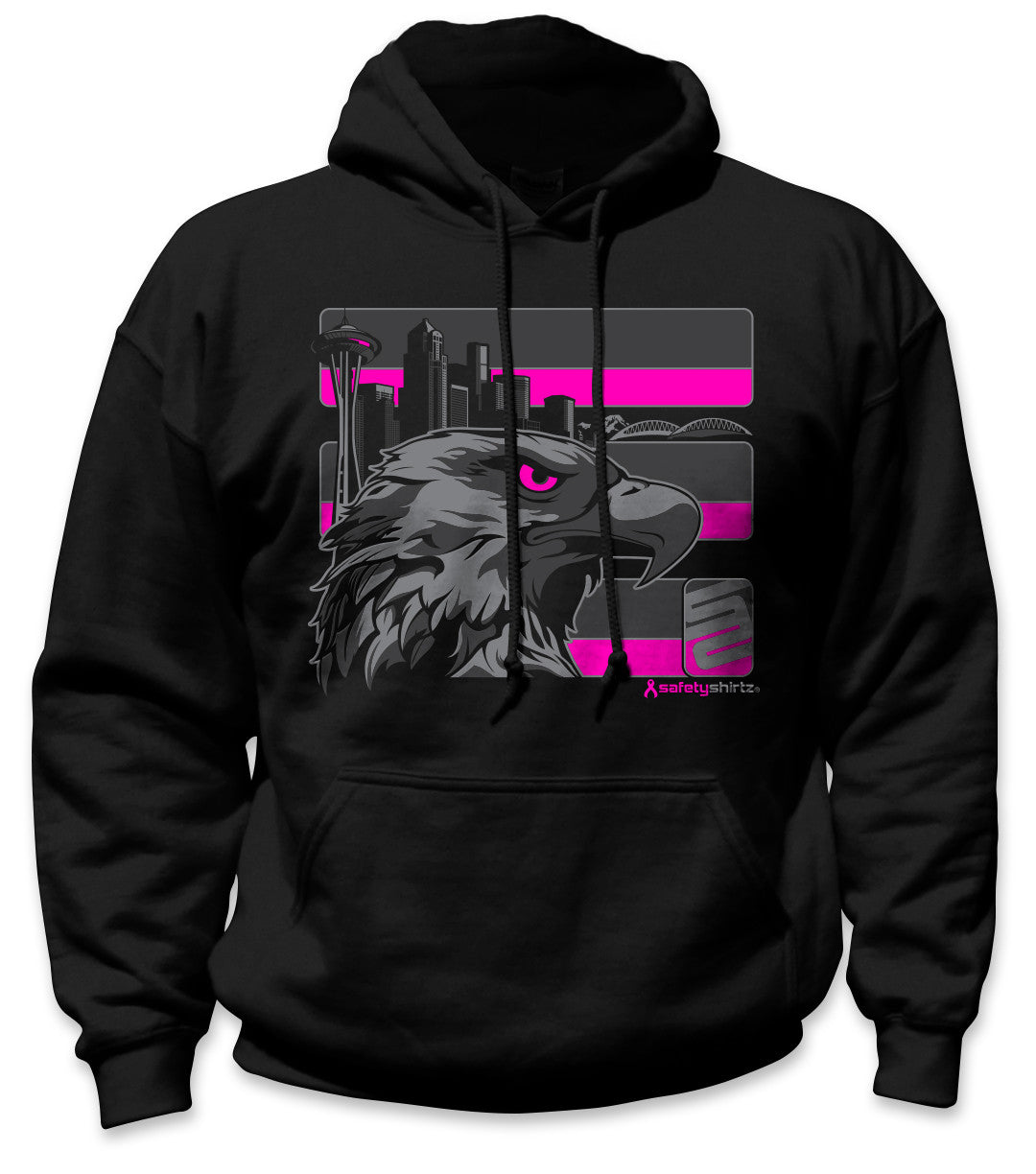 Pink Seattle Stealth Safety Hoodie - Pink/Gray/Reflective/Black