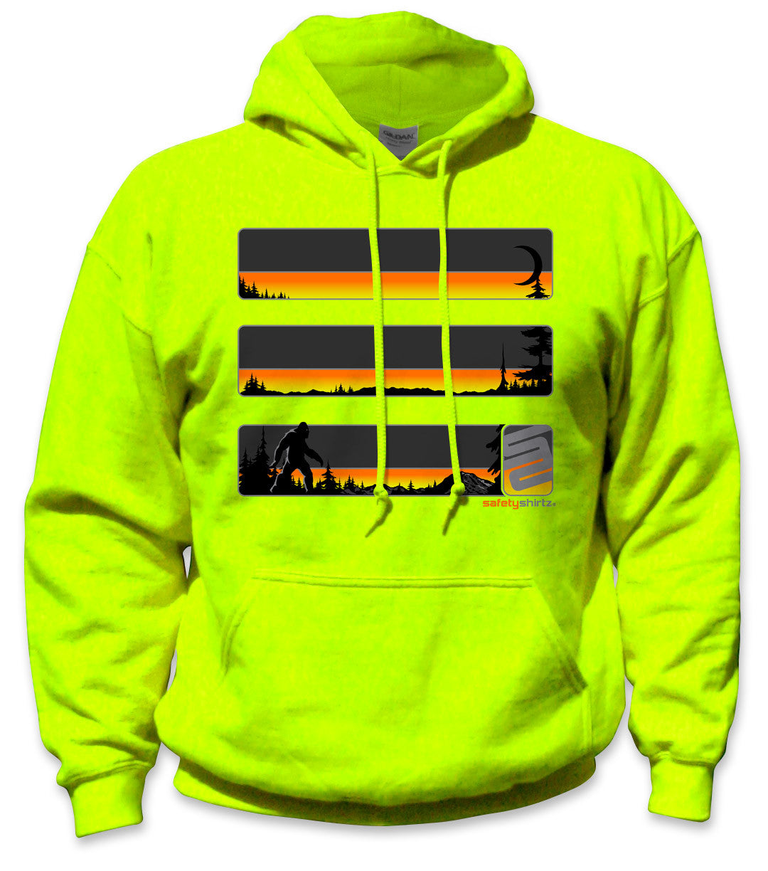 Sasquatch Stealth Hi-Vis Safety Stripe Hoodie - Neon Yellow/Neon Orange/Reflective/Black/Yellow (Safety Green)