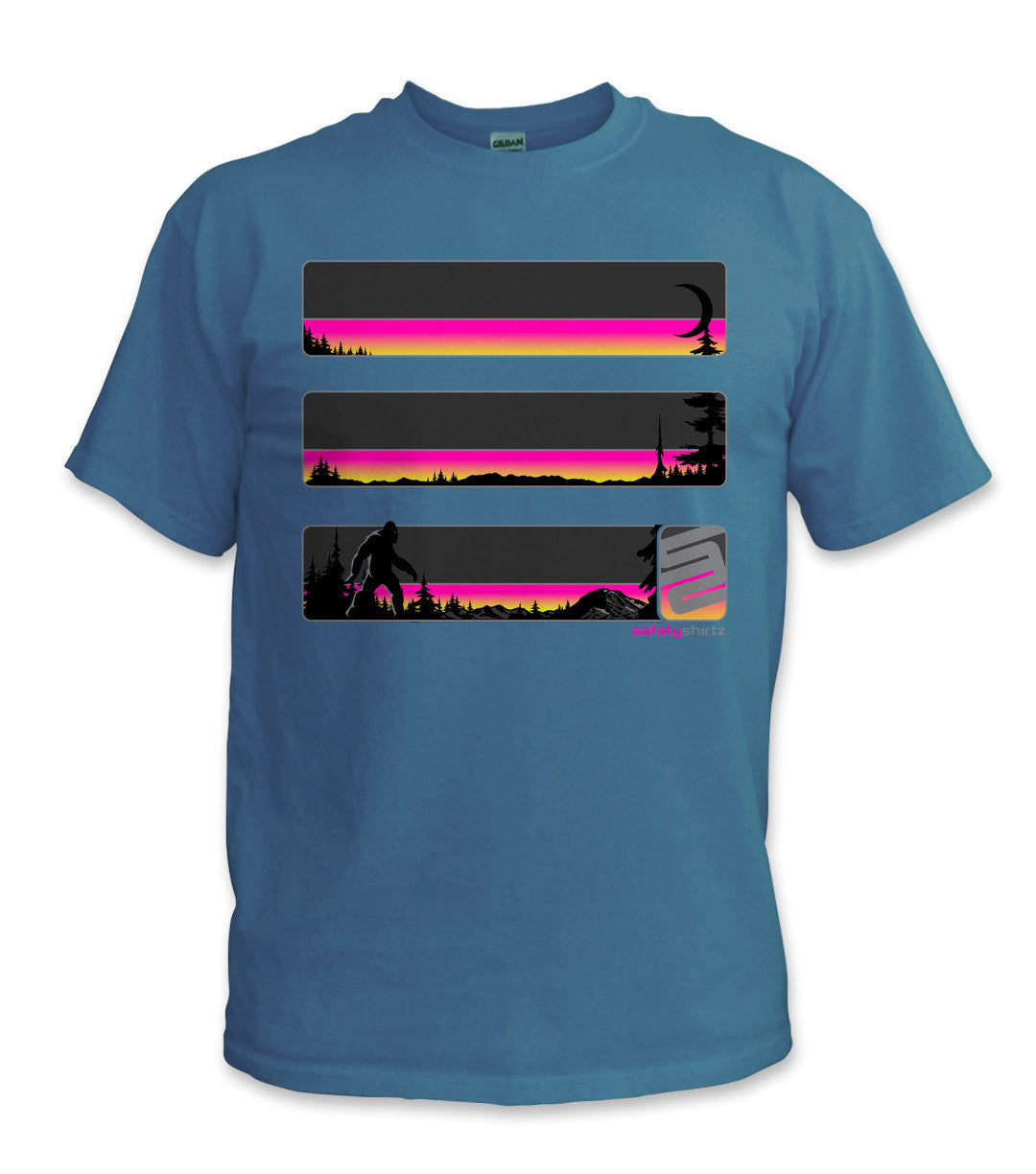 Sasquatch Stealth Hi-Vis Safety Stripe Tee - Neon Yellow/Neon Pink/Reflective/Black/Indigo Blue