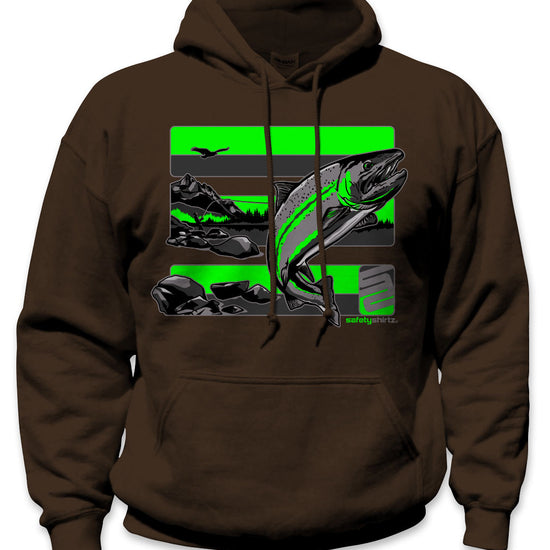 Steelhead Safety Hoodie - Green/Reflective/Brown