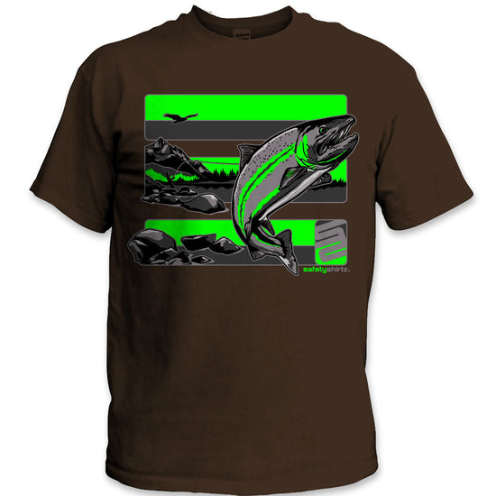 Steelhead Safety Shirt - Green/Reflective/Brown