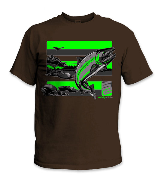 Steelhead Safety Shirt - Green/Reflective/Brown