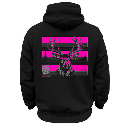 The Stag Safety Stripe Hoodie - Pink/Reflective/Black