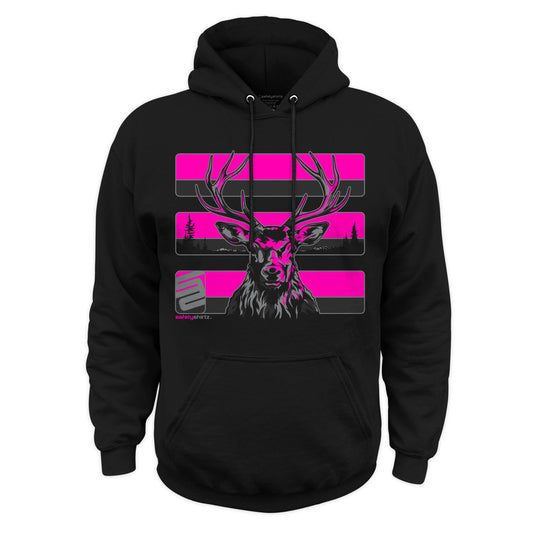 The Stag Safety Stripe Hoodie - Pink/Reflective/Black