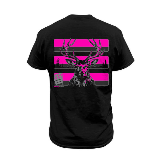 The Stag Safety Stripe Tee - Pink/Reflective/Black