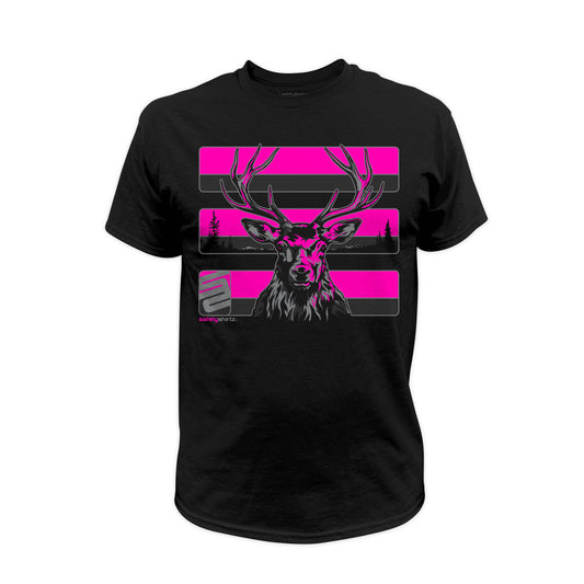 The Stag Safety Stripe Tee - Pink/Reflective/Black