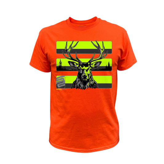 The Stag Safety Stripe Tee - Yellow/Reflective/Orange