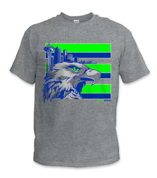 SafetyShirtz - Throwback Seattle Safety Shirt - Green/Blue/Sport Gray