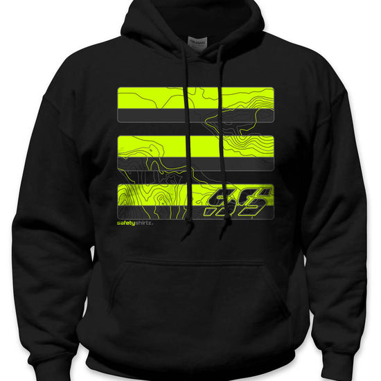 Topo Hi-Vis Safety Stripe Hoodie - Neon Yellow/Reflective/Black