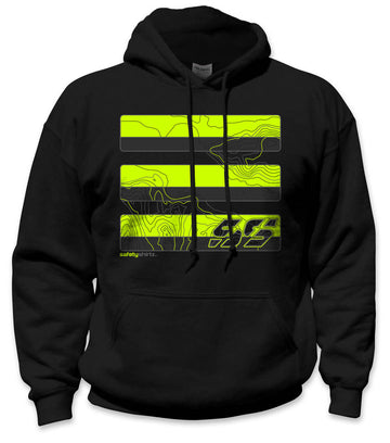 Topo Hi-Vis Safety Stripe Hoodie - Neon Yellow/Reflective/Black
