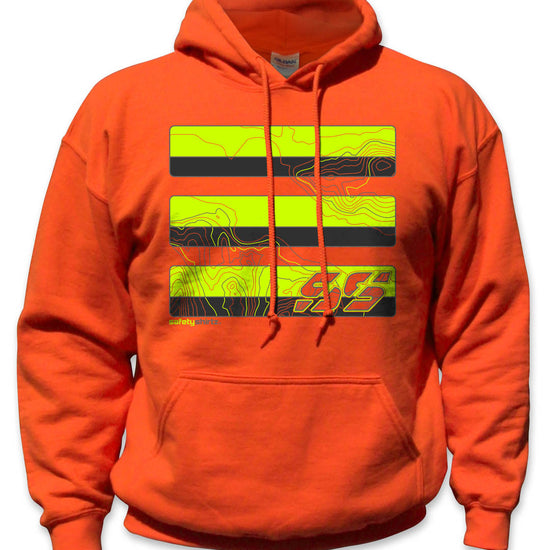 Topo Hi-Vis Safety Stripe Hoodie - Neon Yellow/Reflective/Orange