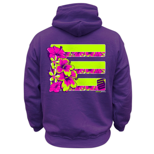 Tropic Heat Safety Stripe Hoodie - Yellow/Pink/Purple