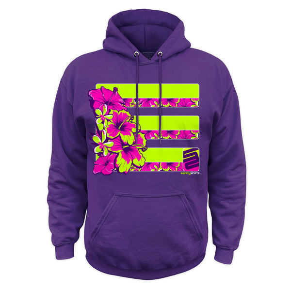 Tropic Heat Hi-Vis Safety Stripe Hoodie - Yellow/Pink/Purple