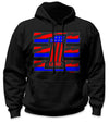 USA 1 Hi-Vis Safety Stripe Hoodie - Neon Red/Bright Blue/Black Reflective/Black