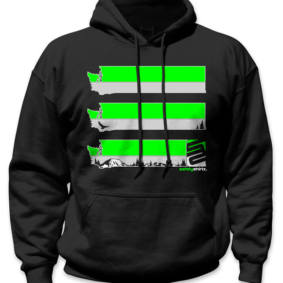 Washington State Hi-Vis Safety Hoodie - Neon Green/Black