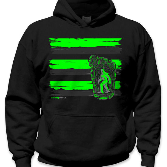 YOUTH Bigfoot Hi-Vis Safety Stripe Hoodie - Neon Green/Reflective/Black