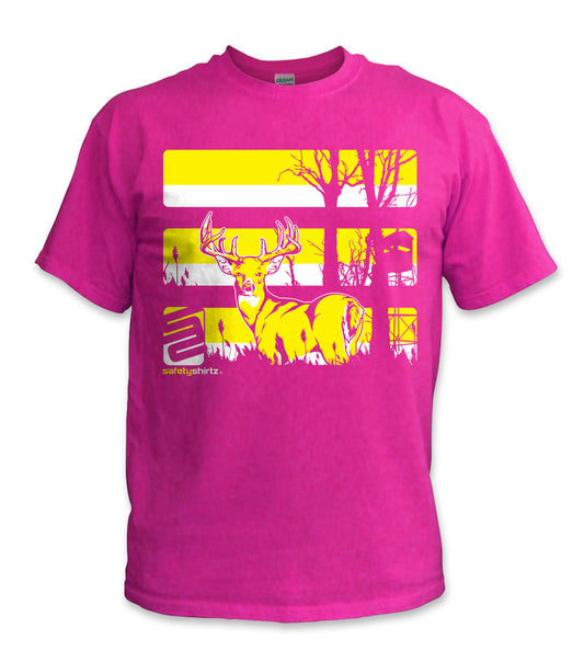 Youth Buck Safety Shirt - Yellow/Pink