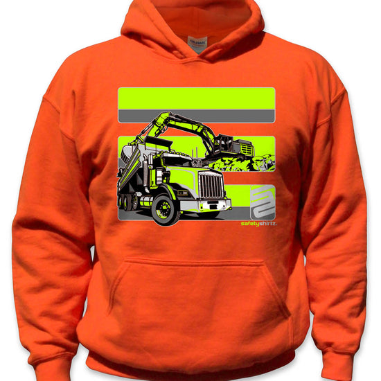 YOUTH Dirtworks Hi-Vis Safety Stripe Hoodie - Neon Yellow/Gray/Orange