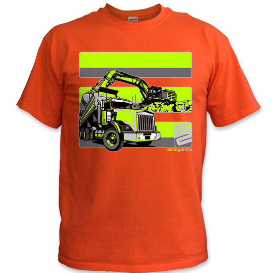 YOUTH Dirtworks Hi-Vis Safety Stripe Tee - Neon Yellow/Gray/Orange