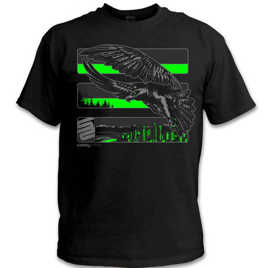 YOUTH Seattle Reborn Hi-Vis Safety Stripe Tee - Neon Green/Reflective/Black