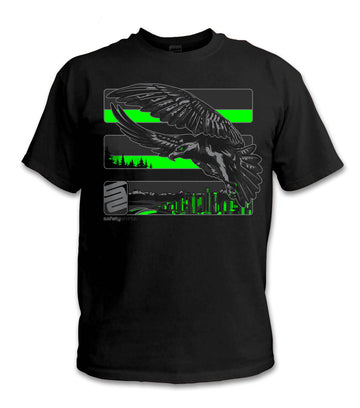 YOUTH Seattle Reborn Hi-Vis Safety Stripe Tee - Neon Green/Reflective/Black