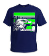 YOUTH Seattle Hi-Vis Safety Stripe Tee - Neon Green/Gray/Navy Blue