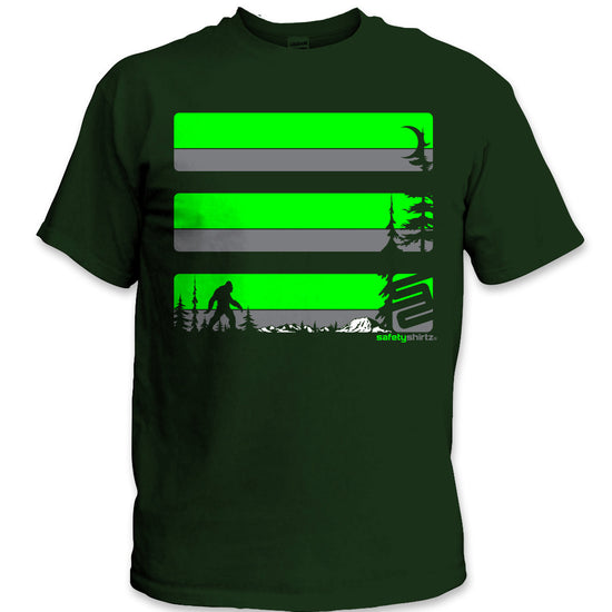 Youth Sasquatch Safety Shirt - Green/Dark Green