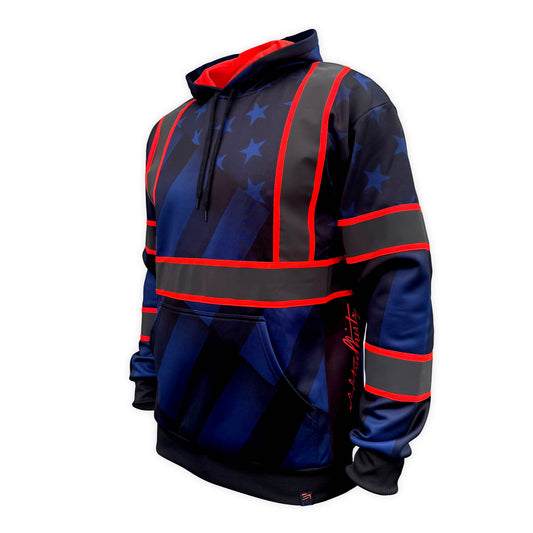 SS360º The Patriot - Blue - Enhanced Visibility - Reflective Safety Hoodie