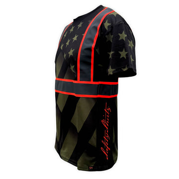 SS360º The Patriot - Military Green - UPF 40 - Enhanced Visibility - Reflective Safety Shirt