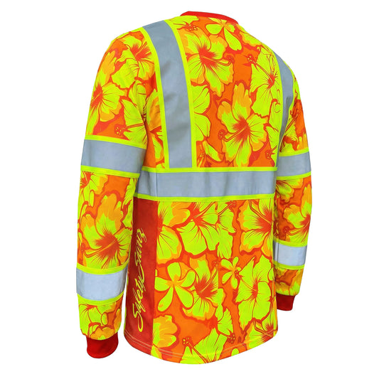 SS360º Tropic Heat - Orange - Class 3 - Type-R - UPF 40 - Reflective Long Sleeve Safety Shirt
