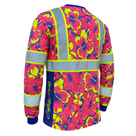SS360º Tropic Heat - Pink - UPF 40 - Enhanced Visibility - Reflective Long Sleeve Safety Shirt