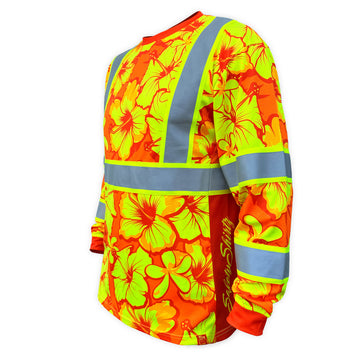 SS360º Tropic Heat - Orange - Class 3 - Type-R - UPF 40 - Reflective Long Sleeve Safety Shirt