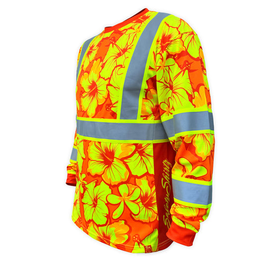 SS360º Tropic Heat - Orange - Class 3 - Type-R - UPF 40 - Reflective Long Sleeve Safety Shirt